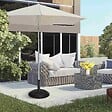OUTSUNNY - Pied de parasol rond base de lestage parasol Ø 45 x 36H cm poids net 20 Kg ciment PVC gris noir - vignette