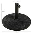 OUTSUNNY - Pied de parasol rond base de lestage Ø 44 x 32 cm résine imitation rotin poids net 11 Kg noir - vignette