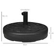 OUTSUNNY - Pied de parasol base de lestage parasol rond Ø 56 x 30,5H cm à lester métal PE noir - vignette