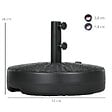 OUTSUNNY - Pied de parasol rond base de lestage Ø 51 x 36 cm HDPE aspect résine noir - vignette
