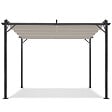 ID MARKET - Pergola toit rétractable 4 pieds 3x4 M tonnelle taupe - vignette