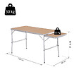 OUTSUNNY - Table pliante table de camping table de jardin avec rallonge hauteur réglable aluminium MDF imitation bambou - vignette