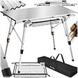 TECTAKE - Table de camping Tina en aluminium, pliable et réglable en hauteur argent - vignette