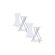 ID MARKET - Lot de 2 housses blanches pour table haute pliante 105 cm - vignette