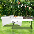 ID MARKET - Housse blanche pour table pliante 180 CM - vignette