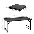 OUTSUNNY - Table de jardin pliable 4 personnes table de camping pliable hauteur réglable acier époxy plateau HDPE aspect bois gris - vignette