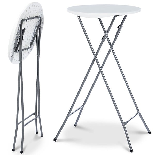 ID MARKET - Lot de 2 tables hautes pliantes 105 cm et 2 housses noires - large