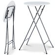 ID MARKET - Lot de 2 tables hautes pliantes 105 cm et 2 housses noires - vignette