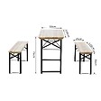 OUTSUNNY - Table de camping pique-nique pliable portable + 2 bancs pliables métal époxy noir bois massif sapin - vignette