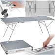 TECTAKE - Table pliante en aluminium Jumbo avec poignée de transport 180 x 70 x 70 cm argent - vignette