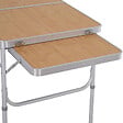 OUTSUNNY - Table pliante table de camping table de jardin avec rallonge hauteur réglable aluminium MDF imitation bambou - vignette