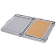 OUTSUNNY - Table pliante table de camping table de jardin avec rallonge hauteur réglable aluminium MDF imitation bambou - vignette