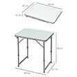 OUTSUNNY - Table pliante table de camping table de jardin hauteur réglable aluminium MDF blanc - vignette
