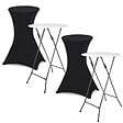 ID MARKET - Lot de 2 housses noires pour table haute pliante 105 cm - vignette