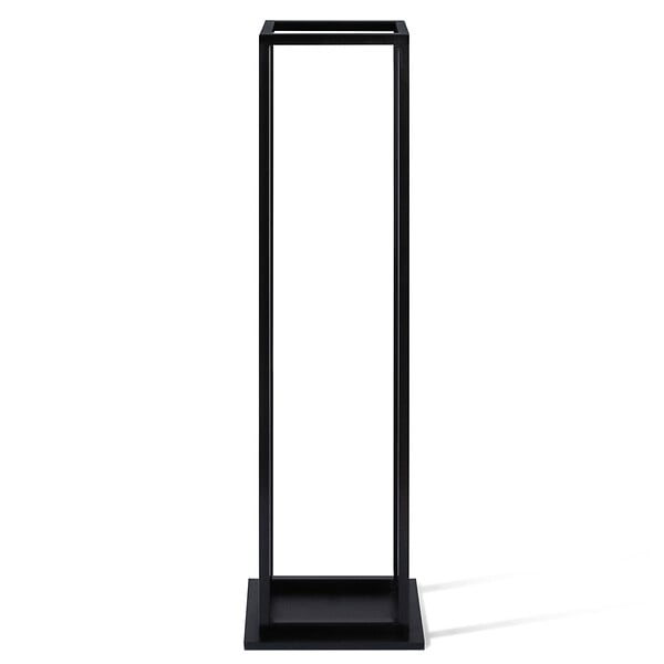 ID MARKET - Range bûches vertical acier noir avec étagère H.112 CM pour cheminée - large