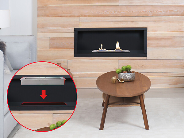 PURLINE - Bloc de combustion de taille moyenne avec fibre céramique et régulateur de flamme - large