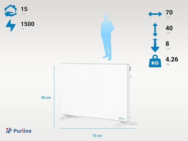 PURLINE - Panneau de radiateur avec commande numérique - large