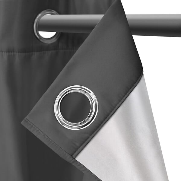 ID MARKET - Lot de 2 rideaux thermiques gris anthracite 135x240 cm - large