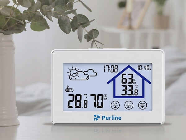 PURLINE - Station météo tactile avec hygromètre et capteur extérieur - large