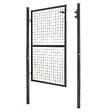 ID MARKET - Portillon de jardin 105 x 125 cm en acier gris anthracite avec serrure et poignée - vignette