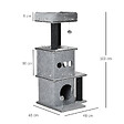 PAWHUT - Arbre à chat centre d'activités griffoirs jeu boule suspendue et à ressort 2 niches housses amovibles plateformes gris - vignette