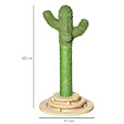 PAWHUT - Griffoir chat design cactus - jouet pompon suspendu, jouet boules - bois de pin sisal vert - vignette