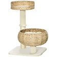 PAWHUT - Arbre à chat griffoir 2 niveaux hauteur 72 cm poteau sisal avec niche et plate-forme 1 balle suspendue beige - vignette