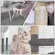 VOUNOT - Arbre à Chat 112cm avec Griffoir Plateforme Niche L Gris - vignette