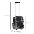 PAWHUT - 2 en 1 trolley chariot sac à dos sac de transport à roulettes pour chien chat gris - vignette