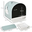 PAWHUT - Maison de toilette bac à litière pour chat avec porte battante, pelle et filtre inclus dim. 43L x 44l x 47H cm PP bleu - vignette