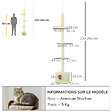 PAWHUT - Arbre à chat hauteur réglable 230-260 cm - niche, 3 plateformes - douce peluche courte beige - vignette