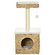 PAWHUT - Arbre à chat style cosy chic griffoir sisal niche plateforme d'observation boule jacinthe d'eau peluche aspect fourrure - vignette