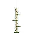 PAWHUT - Arbre à chat poteau à griffer design hauteur réglable dim. 37L x 21l x 202- 242H cm 4 niveaux beige vert - vignette