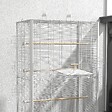 PAWHUT - Cage à oiseaux volière avec portes perchoirs - 61 x 36,5 x 98 cm - blanc - vignette