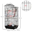PAWHUT - Cage à oiseaux volière 46 x 36 x 100 cm - 2 portes, 9 trappes, plateau déjection, nombreux accessoires - noir - vignette