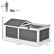 PAWHUT - Enclos pour tortue - parc pour tortue - niche, enclos extérieur grillagé, toit ouvrant verrouillable - sapin gris blanc - vignette