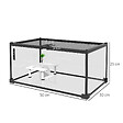 PAWHUT - Terrarium en verre - vivarium reptiles & batraciens - habitat tortue - couvercle grillagé coulissant verrouillable - accessoires, thermomètre inclus - métal noir verre - vignette
