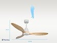 PURLINE - Ventilateur de plafond Réversible  Thermostat Pays vendable Wifi Moteur à courant continu Toits en pente Télécommande Hypersilence Mémoire - vignette