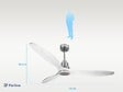 PURLINE - Ventilateur de plafond Réversible  Thermostat Dimmable Wifi Moteur à courant continu Toits en pente Télécommande Lumière à trois tons Hypersilence Mémoire - vignette