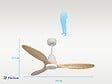 PURLINE - Ventilateur de plafond Réversible  Thermostat Dimmable Wifi Moteur à courant continu Toits en pente Télécommande Lumière à trois tons Hypersilence Mémoire - vignette