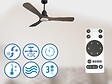PURLINE - Ventilateur de plafond Réversible  Thermostat Dimmable Wifi Moteur à courant continu Toits en pente Télécommande Lumière à trois tons Hypersilence Mémoire - vignette