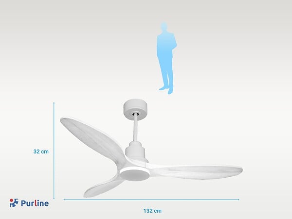 PURLINE - Ventilateur de plafond Réversible  Thermostat Wifi Moteur à courant continu Toits en pente Télécommande Hypersilence Mémoire Shopify Vendible (AUTOMATIQUE) - large
