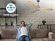 PURLINE - Ventilateur de plafond Réversible  Thermostat Dimmable Wifi Moteur à courant continu Toits en pente Télécommande Lumière à trois tons Hypersilence Mémoire - vignette