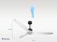 PURLINE - Ventilateur de plafond Réversible  Thermostat Dimmable Wifi Moteur à courant continu Toits en pente Télécommande Lumière à trois tons Hypersilence Mémoire - vignette