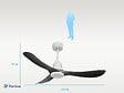PURLINE - Ventilateur de plafond Réversible  Thermostat Pays vendable Wifi Moteur à courant continu Toits en pente Télécommande Hypersilence Mémoire - vignette
