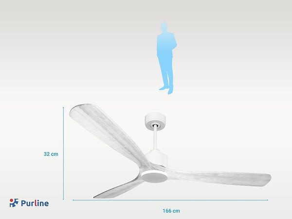 PURLINE - Ventilateur de plafond Réversible  Thermostat Wifi Moteur à courant continu Toits en pente Télécommande Hypersilence Mémoire Shopify Vendible (AUTOMATIQUE) - large
