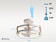 PURLINE - Lampe à ventilateur LED avec détails en bois - vignette