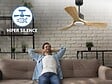 PURLINE - Ventilateur de plafond Réversible  Thermostat Dimmable Wifi Moteur à courant continu Toits en pente Télécommande Lumière à trois tons Hypersilence Mémoire - vignette