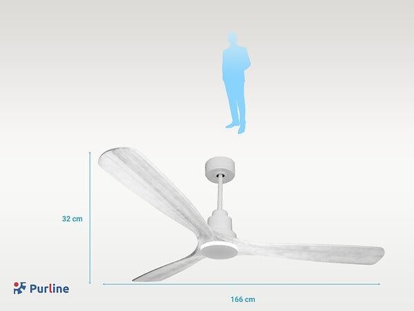 PURLINE - Ventilateur de plafond Réversible  Thermostat Wifi Moteur à courant continu Toits en pente Télécommande Hypersilence Mémoire Shopify Vendible (AUTOMATIQUE) - large