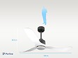 PURLINE - Ventilateur de plafond Réversible  Thermostat Dimmable Wifi Moteur à courant continu Toits en pente Télécommande Lumière à trois tons Hypersilence Mémoire - vignette